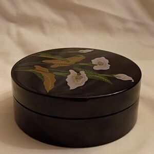 Elegant Black Floral Decorative Coasters